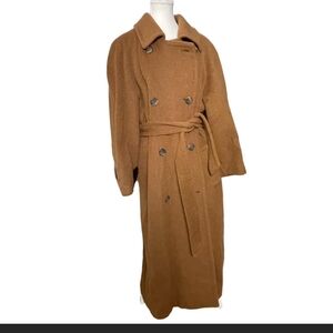Oversize Belted Cashmere Trench Coat Size XL , 12/14